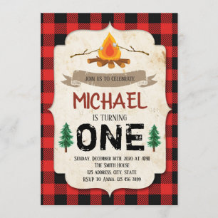 convite para festa de fogueira xadrez de búfalo