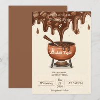 Convite para Festa de Fondue de Chocolate – Doce e