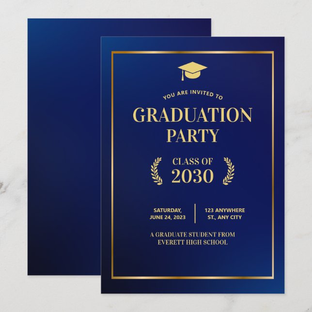 Convite para Festa de Formatura, Anúncio de Format (Frente/Verso)