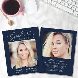 Convite para Festa de formatura Azul de Foto Orçam
