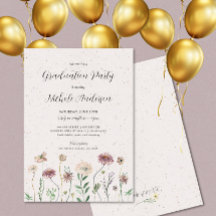 Convite para Festa de formatura Boho Wildflower