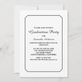 Convite para Festa de formatura branca simplesment