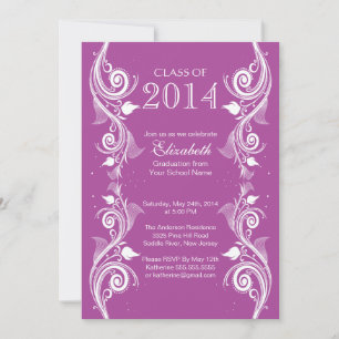 Convite para Festa de formatura Branca Violeta Ele