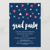 Convite para Festa de formatura Confetti Triângulo