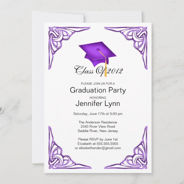 Convite para Festa de formatura de Boné de Formand (Frente)