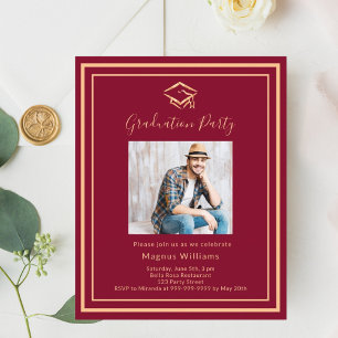Convite para Festa de formatura de boné de fotogra