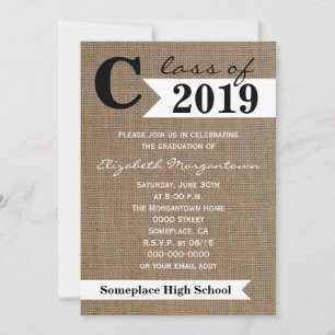 Convite para Festa de formatura de Burlap