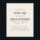 Convite para Festa de formatura de Creme Moderno d<br><div class="desc">Convite à Festa de formatura Mínima Moderna de Orçamento em Preto e Marfim</div>