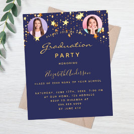 Convite para festa de formatura de estrelas azuis