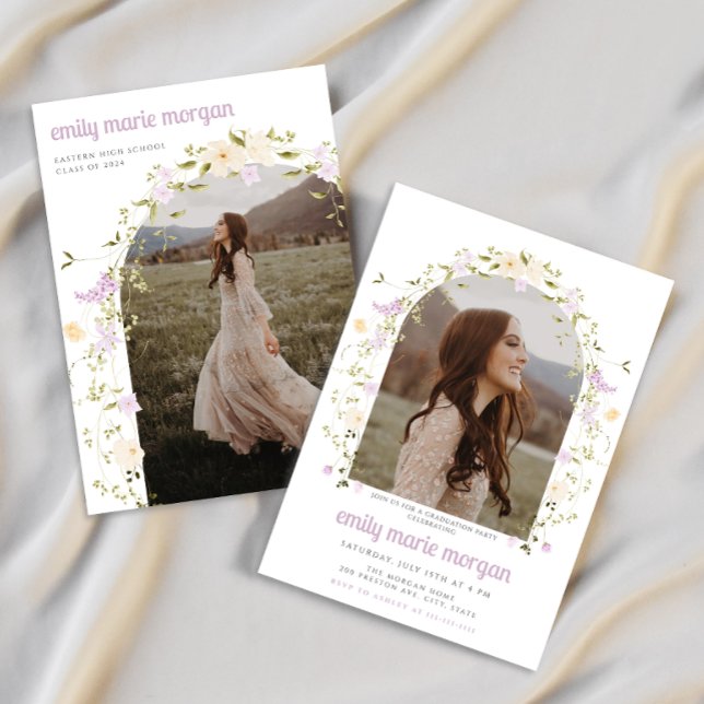 Convite para Festa de formatura de Foto Boho Wildf (Criador carregado)