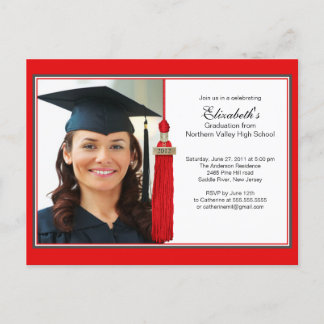 Convite para Festa de formatura de Foto Red Tassel