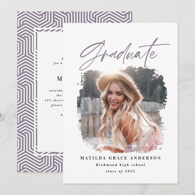 Convite para festa de formatura de fotografia geom (Frente/Verso)