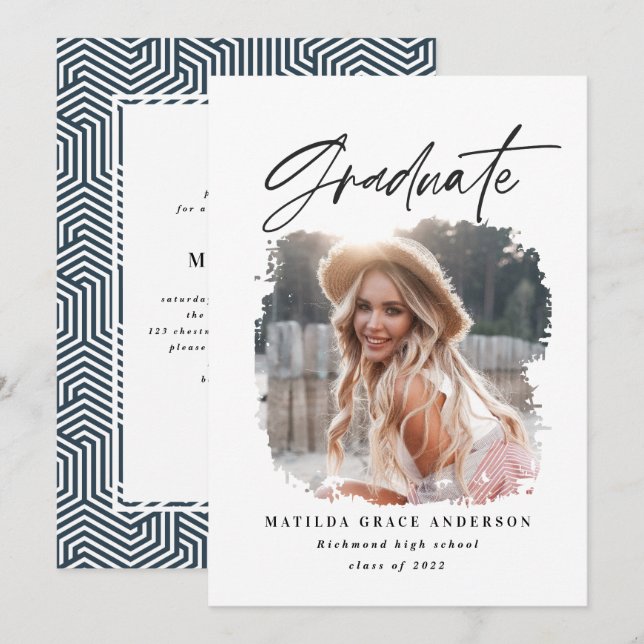 Convite para festa de formatura de fotografia geom (Frente/Verso)