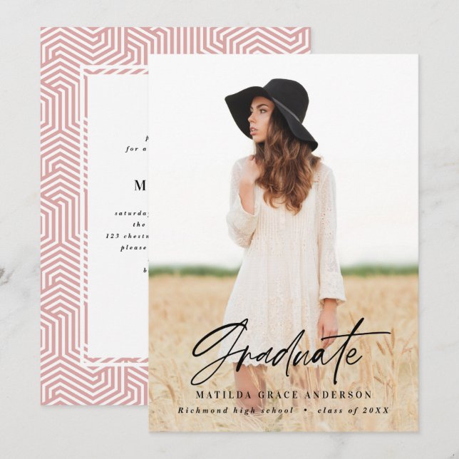 Convite para festa de formatura de fotografia geom (Frente/Verso)