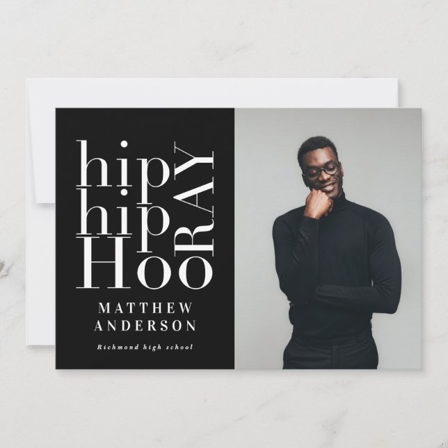 Convite para festa de formatura de fotografia Hip  (Frente)