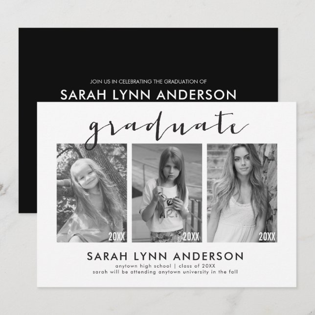 Convite para Festa de formatura de Fotografias da  (Frente/Verso)