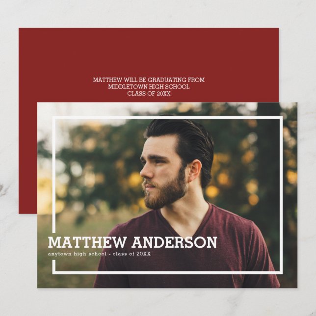 Convite para Festa de formatura de Fotografias de  (Frente/Verso)