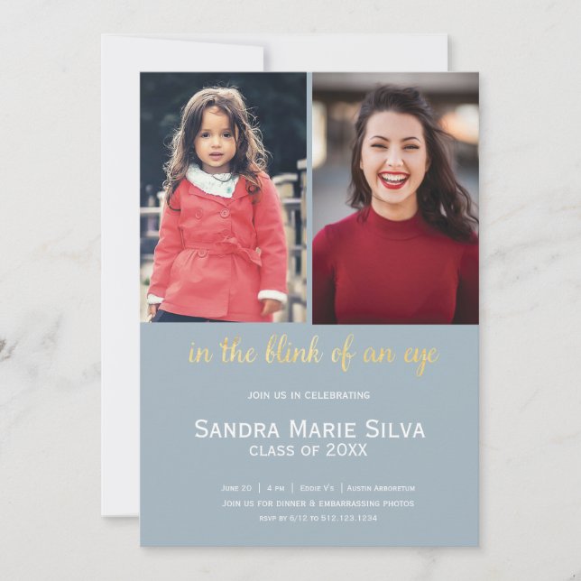 Convite para Festa de formatura de fotografias do  (Frente)