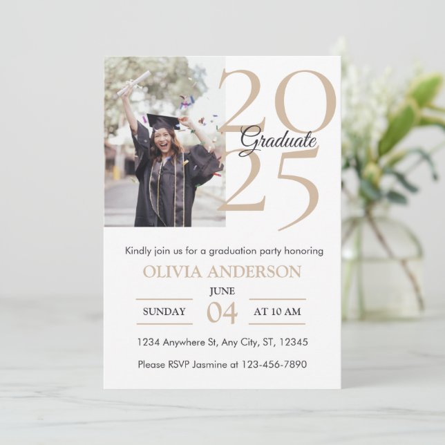 Convite para Festa de formatura de Fotos Moderna E (Em pé/Frente)