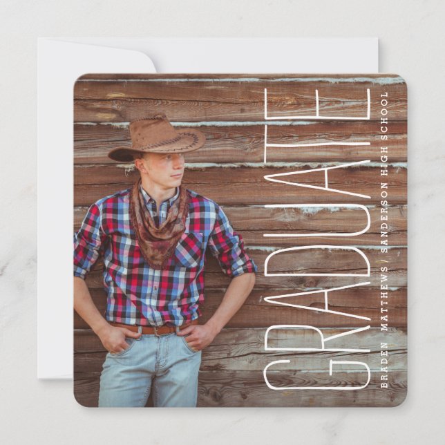 Convite para Festa de formatura de Fotos Moderno (Frente)