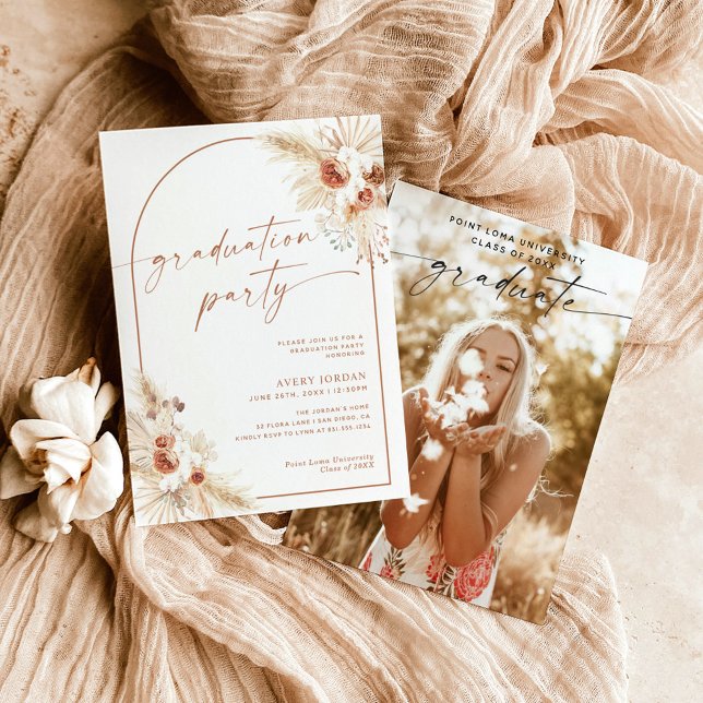 Convite para Festa de formatura de Grass Boho Pamp (Criador carregado)