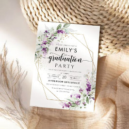 Convite para Festa de formatura de lavanda