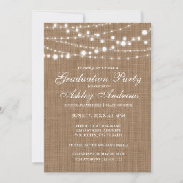 Convite Para Festa de formatura De Luzes De Burlap