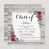 Convite para Festa de formatura de madeira