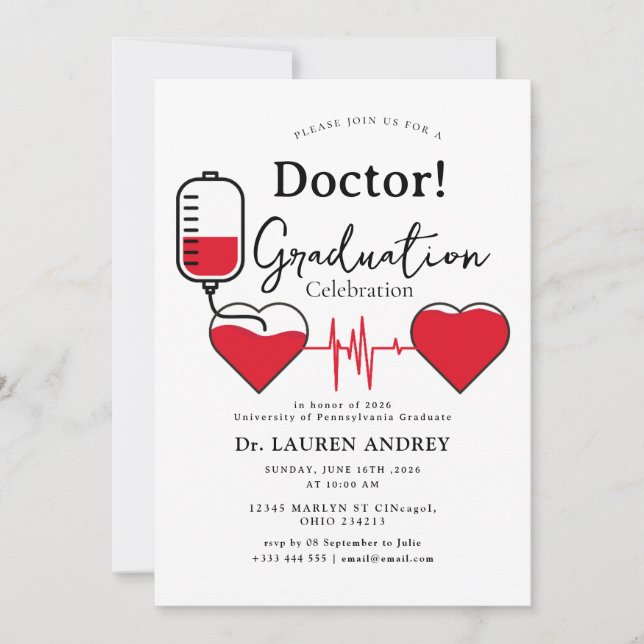 Convite para Festa de Formatura de Médico (Frente)