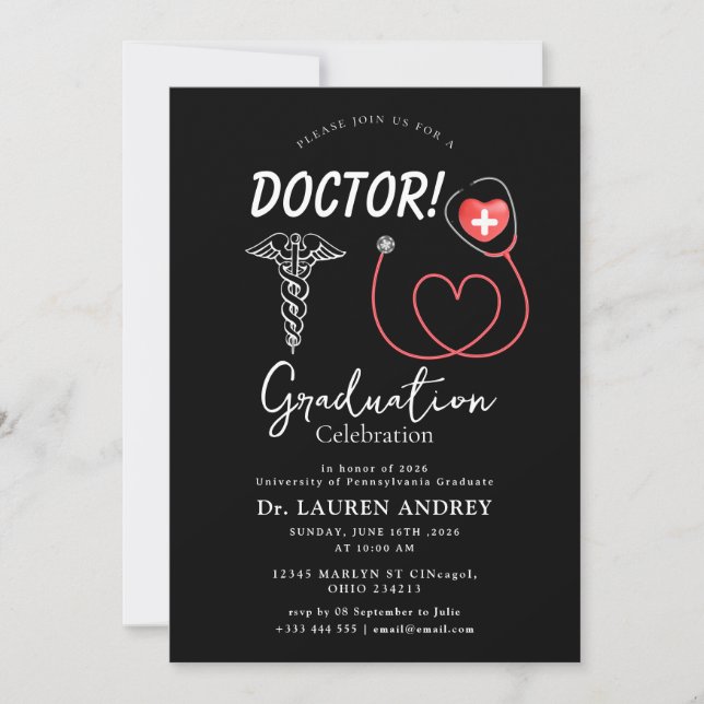 Convite para Festa de Formatura de Médico (Frente)