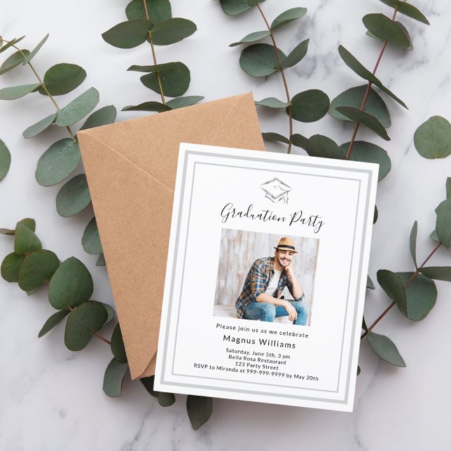 Convite para Festa de formatura de prata branca (Criador carregado)