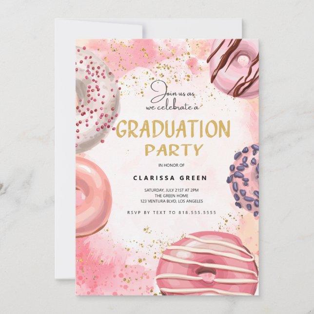Convite para Festa de formatura de rosquinha (Frente)