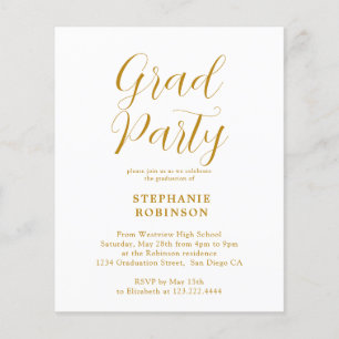 Convite para Festa de formatura de Script Dourado