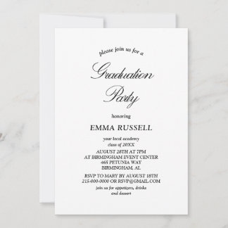 Convite para Festa de formatura de Script Elegance
