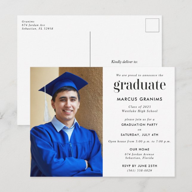 Convite para Festa de formatura de Segundo grau de (Frente/Verso)