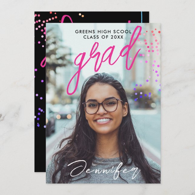 Convite para Festa de formatura de Segundo grau Pr (Frente/Verso)