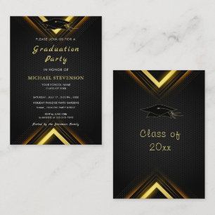 Convite para Festa de formatura de Setas Douradas 