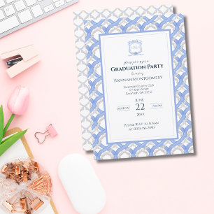 Convite para Festa de formatura de Wedgewood Monog