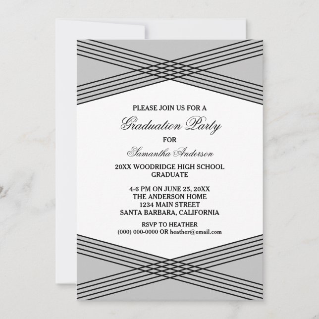 Convite para Festa de formatura Deco Elegante (Frente)