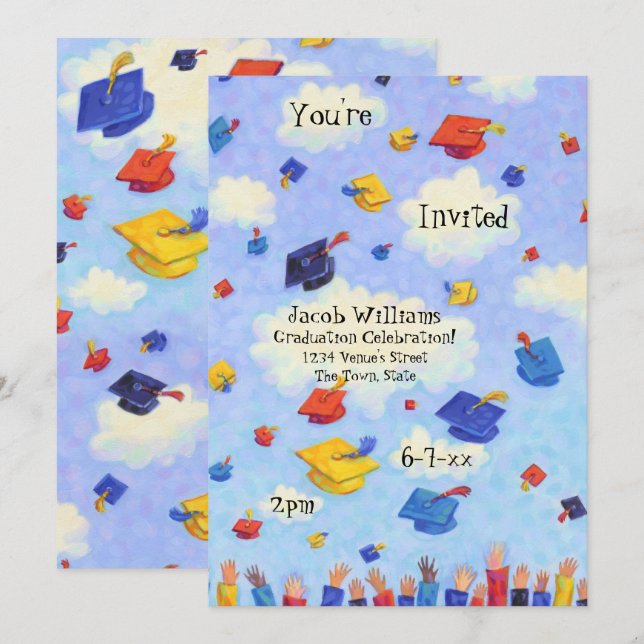 Convite para Festa de formatura do boné (Frente/Verso)