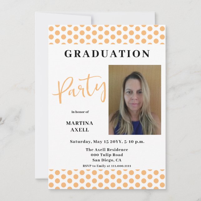 Convite para Festa de formatura do Peach Bolinhas (Frente)