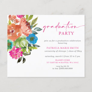 Convite para Festa de formatura Floral Laranja Cor
