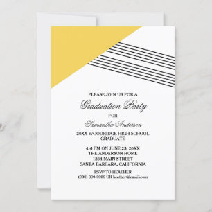 Convite para Festa de formatura Geométrico Amarelo