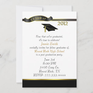 Convite para Festa de formatura Personalizada Pret