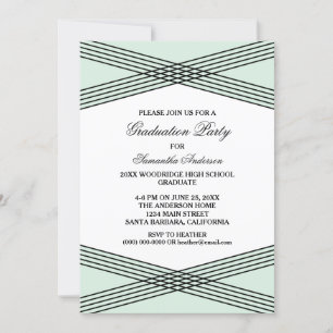 Convite para Festa de formatura Verde Deco Elegant