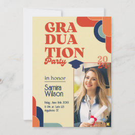 Convite para Festa de formatura Vermelha e bege Re