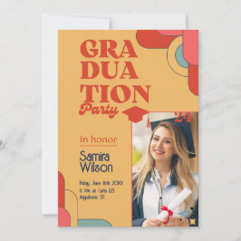 Convite para Festa de formatura Vermelha e bege Re