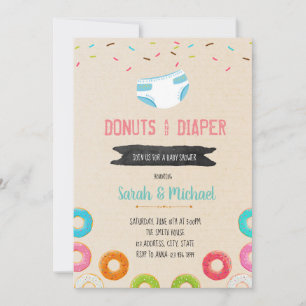 convite para festa de fraldas e donut