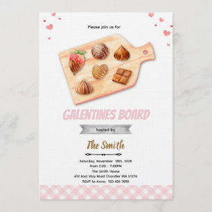 Convite para Festa de Galentine's com Tábua