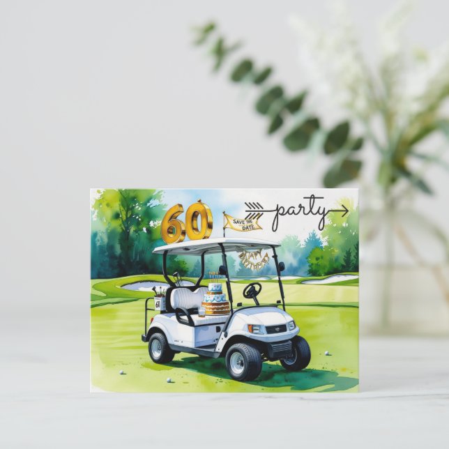 Convite para Festa de Golfe Salve a Data 60º Anive (Em pé/Frente)